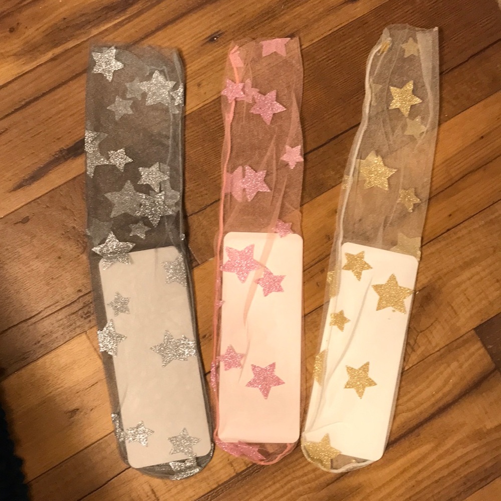 1 pair Sheer Star Socks - 3 colors available